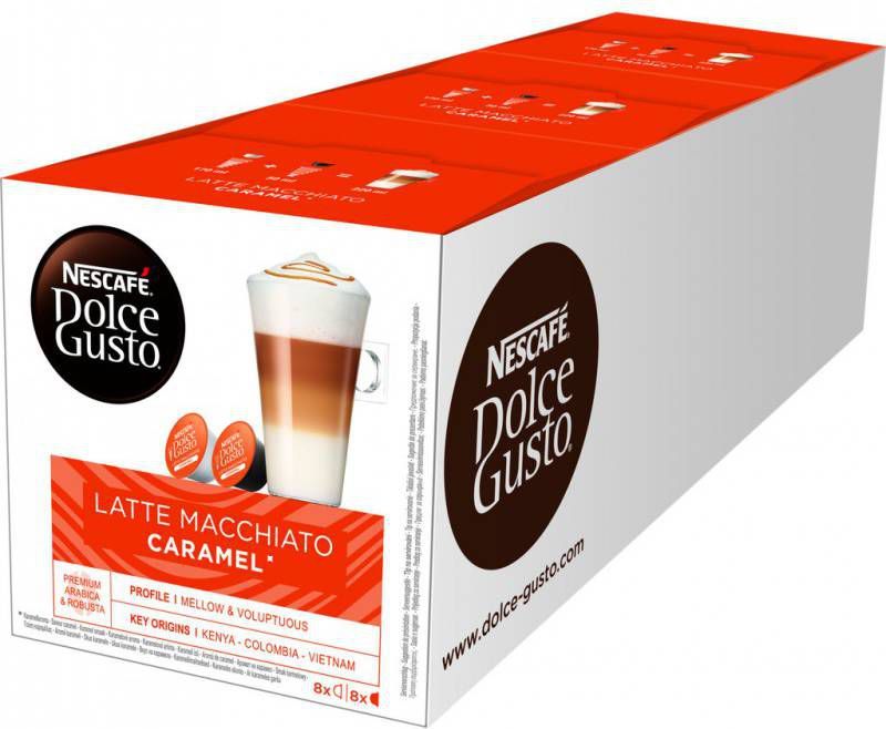 Dolce Gusto Caramel Latte x 16 cups: & Capsules - Glazen .shop